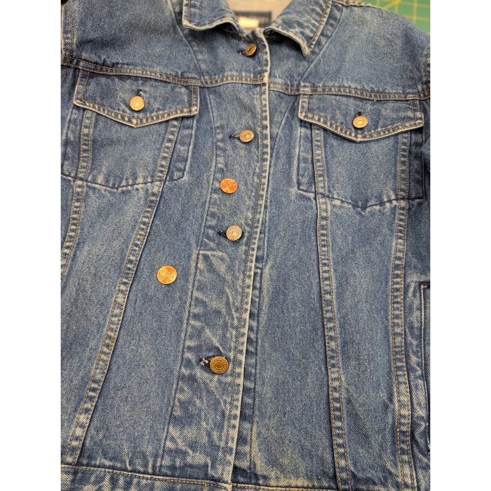 Vintage Rock Creek Men's Blue Denim Jean Jacket Size S Long Sleeves Button Front - Picture 8 of 12